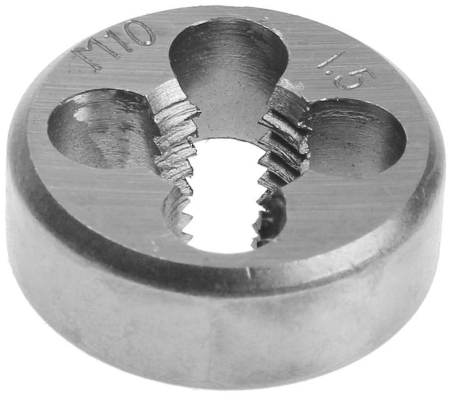 Плашка метрическая ТУНДРА, М10 х 1.5 мм