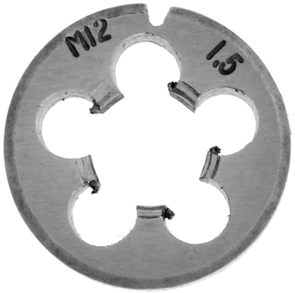 Плашка метрическая ТУНДРА, М12 х 1.5 мм