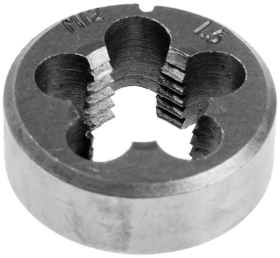 Плашка метрическая ТУНДРА, М12 х 1.5 мм