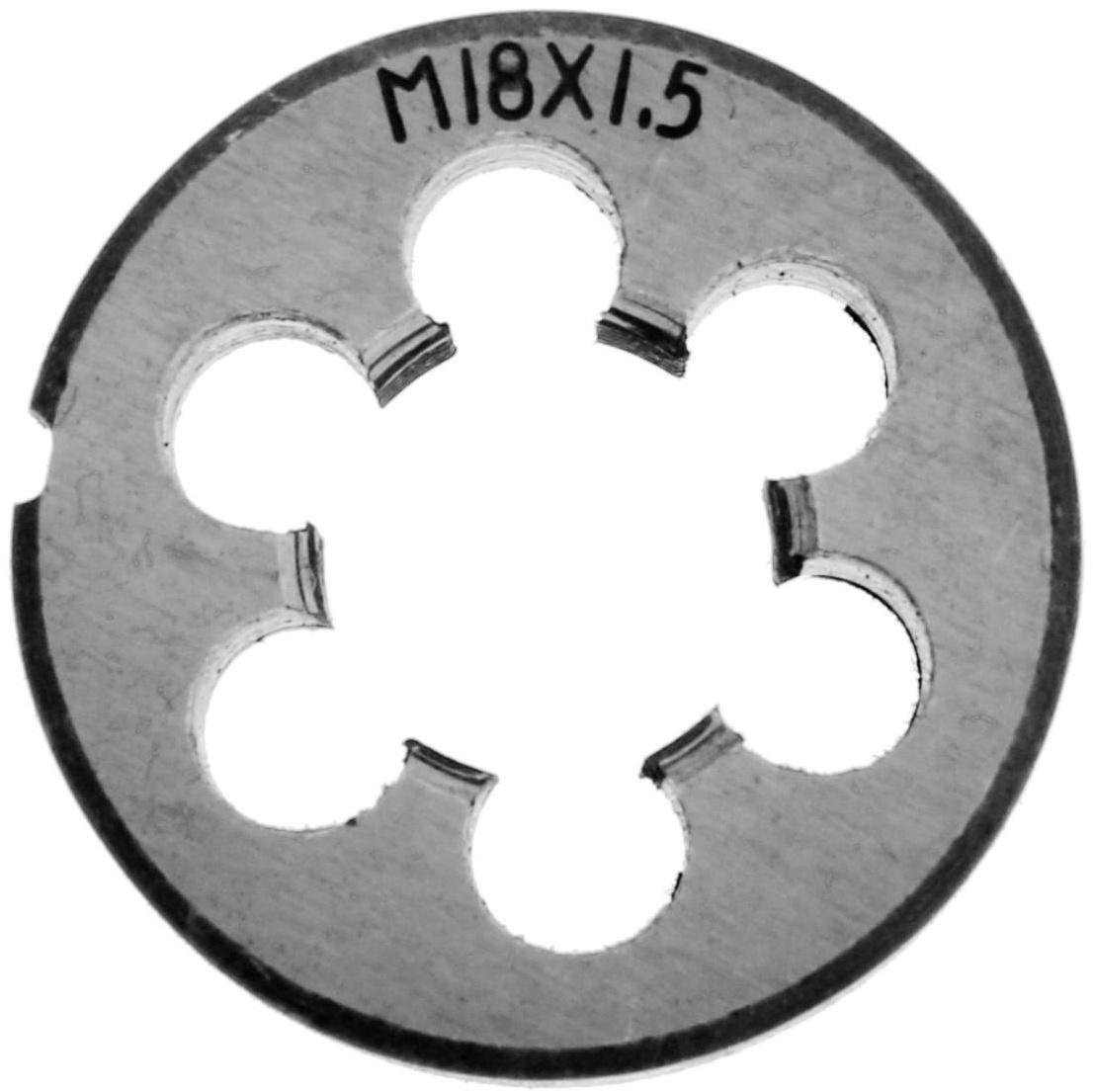 Плашка метрическая ТУНДРА, М18 х 1.5 мм