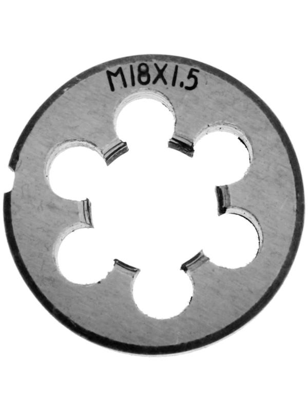 Плашка метрическая ТУНДРА, М18 х 1.5 мм