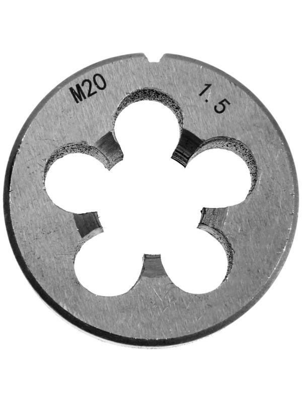 Плашка метрическая ТУНДРА, М20 х 1.5 мм