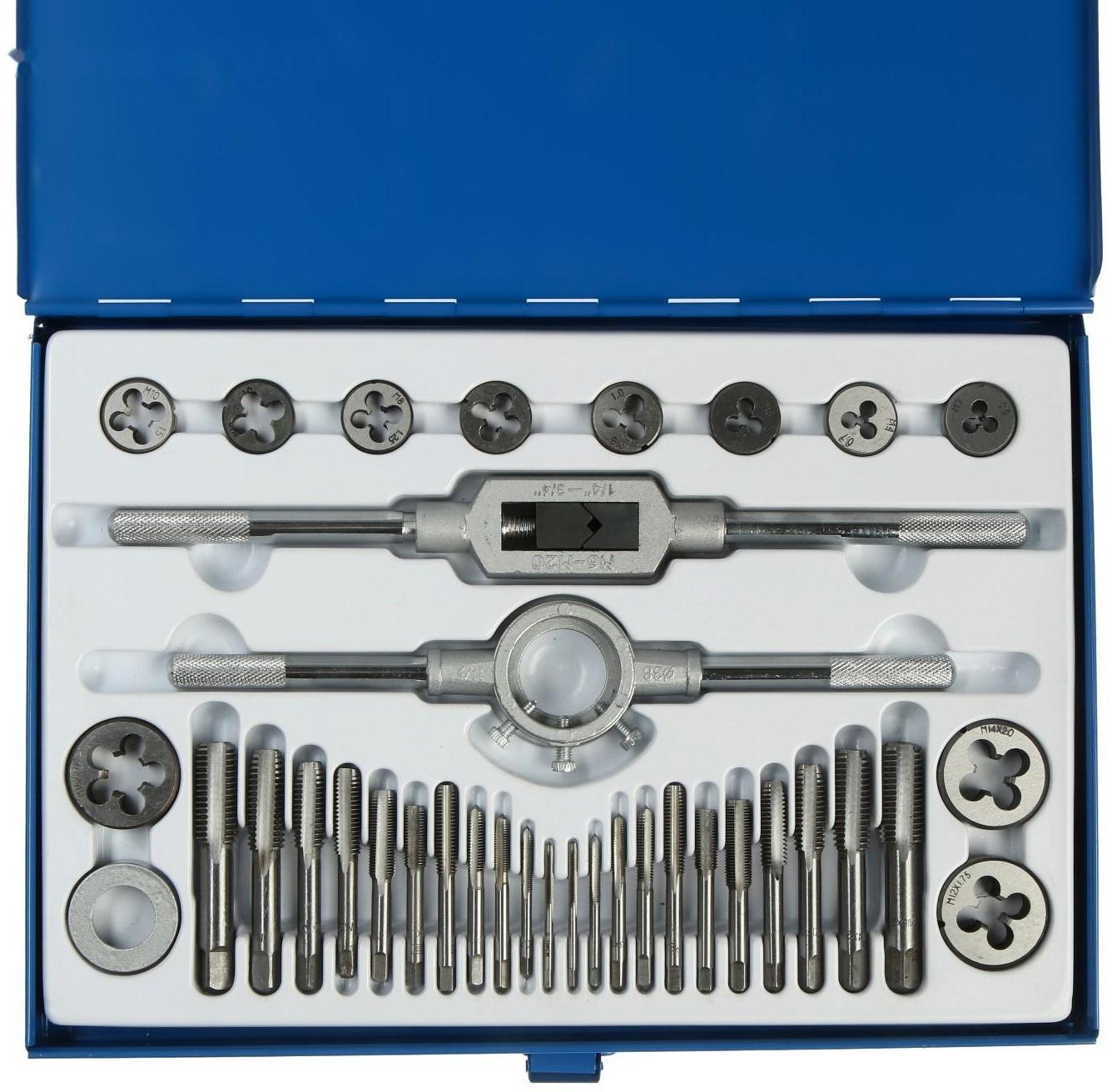 Набор метчиков и плашек ТУНДРА, М3 - М16, 36 предметов