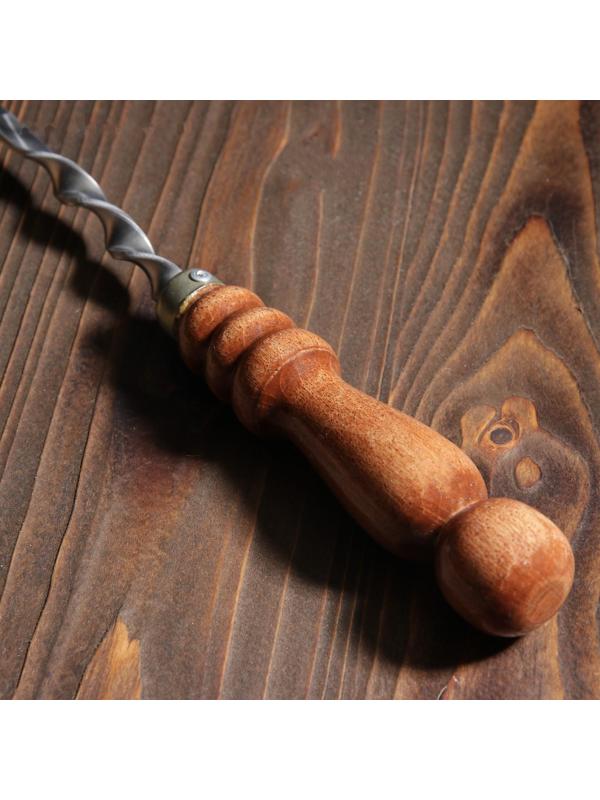 Шампур узбекский 62см, деревянная ручка, (рабочая часть 40см), с узором