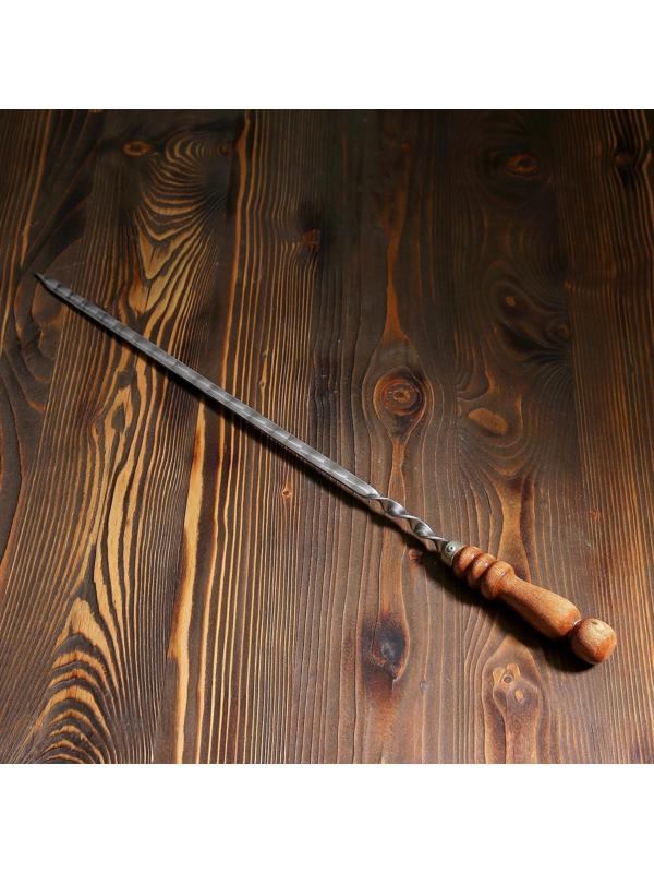 Шампур узбекский 62см, деревянная ручка, (рабочая часть 40см), с узором