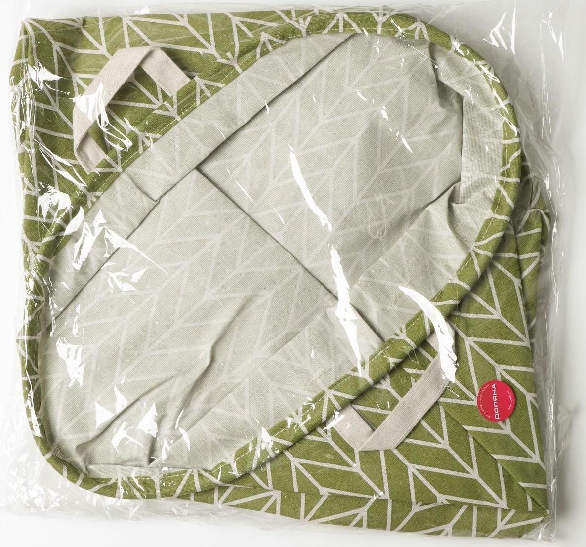 Корзина бельевая текстильная Доляна «Зигзаг», 35×35×60 см, цвет зелёный