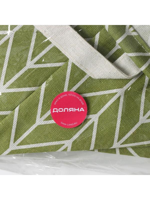 Корзина бельевая текстильная Доляна «Зигзаг», 35×35×60 см, цвет зелёный