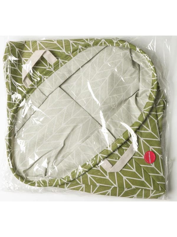 Корзина бельевая текстильная Доляна «Зигзаг», 35×35×60 см, цвет зелёный