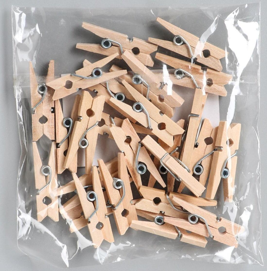 Прищепки деревянные Доляна, 2,5 см, 24 шт