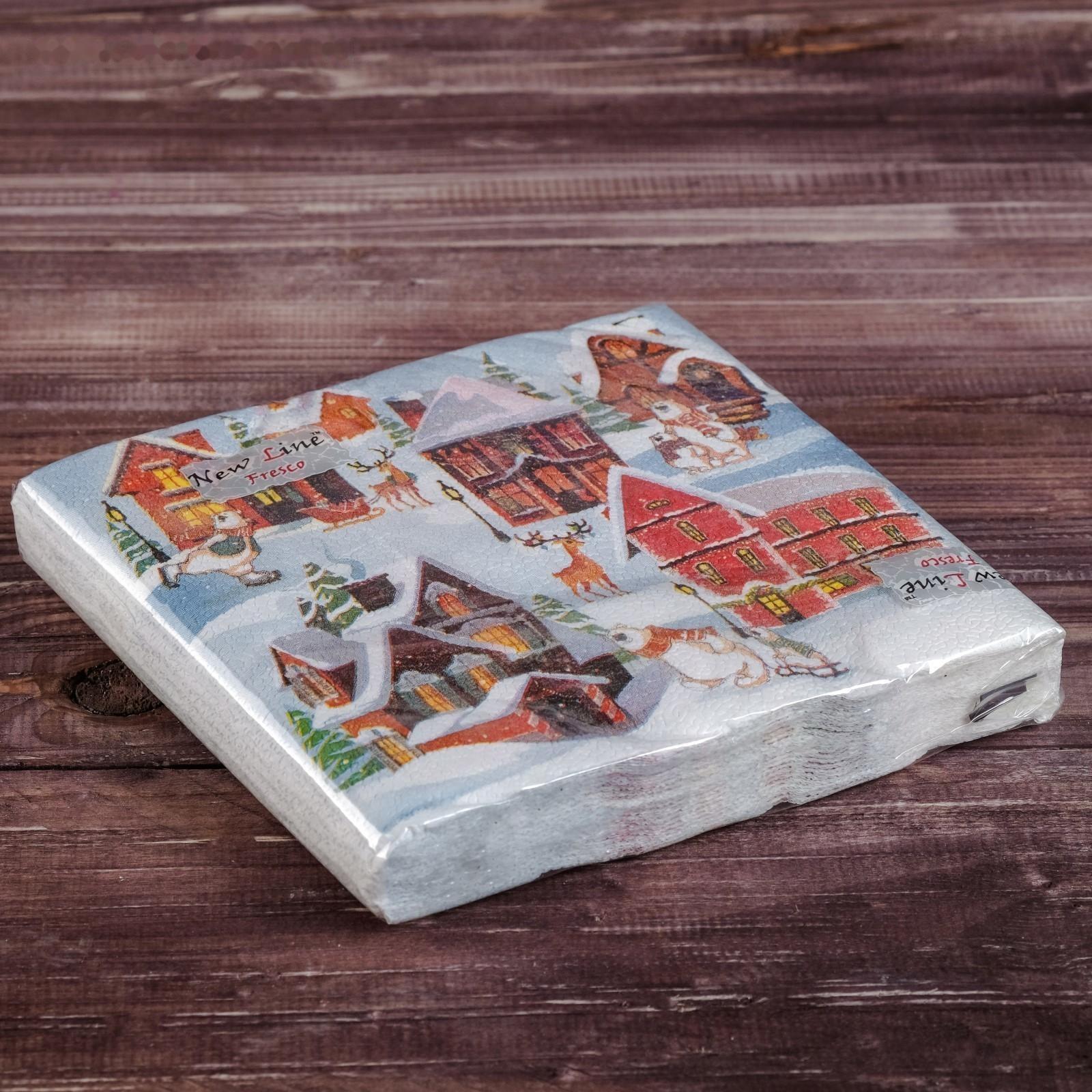 Салфетки бумажные Fresco, 33х33 см, 2 слоя, 20 шт, с рисунком 