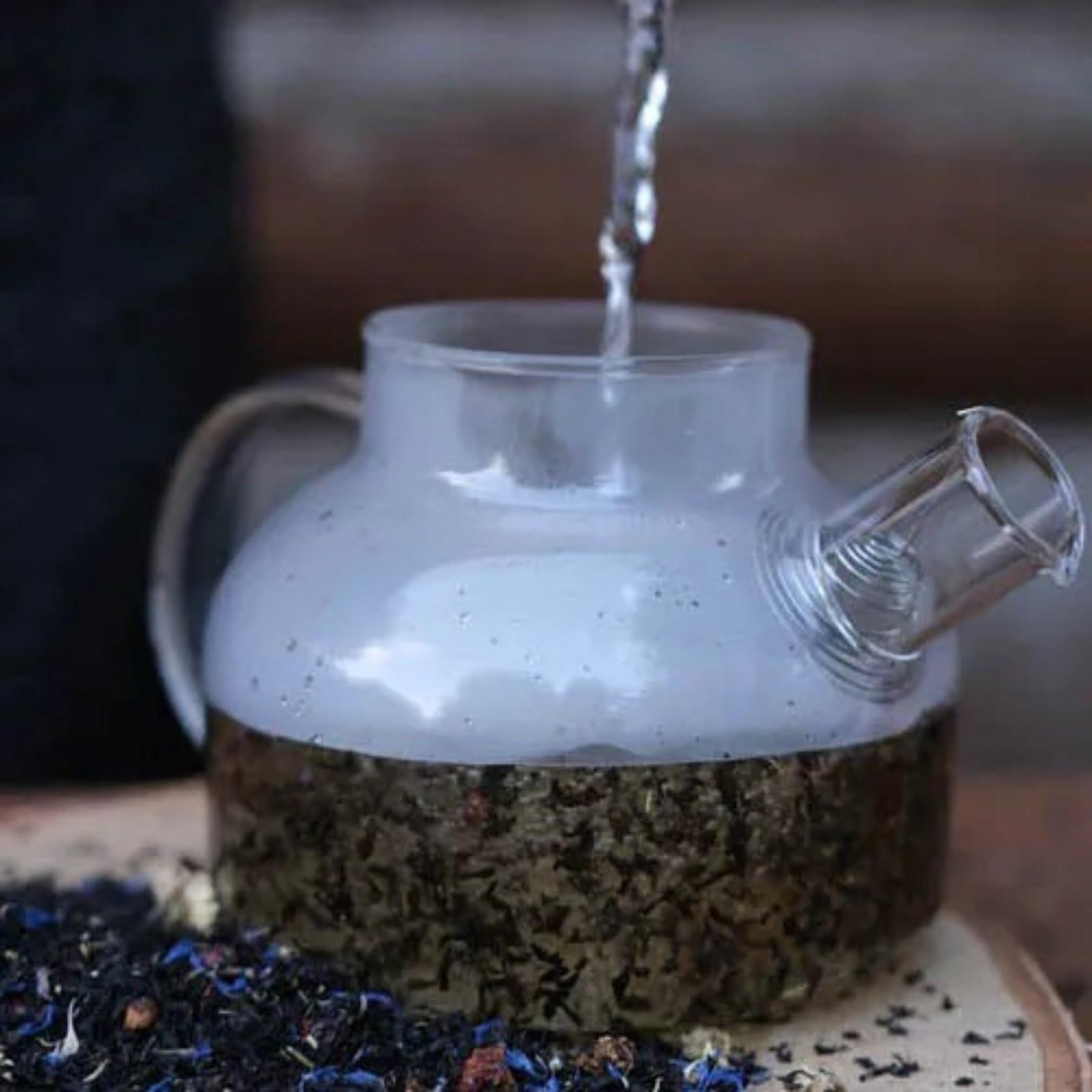 Чайник стеклянный заварочный с бамбуковой крышкой и металлическим фильтром Magistro «Эко», 1 л