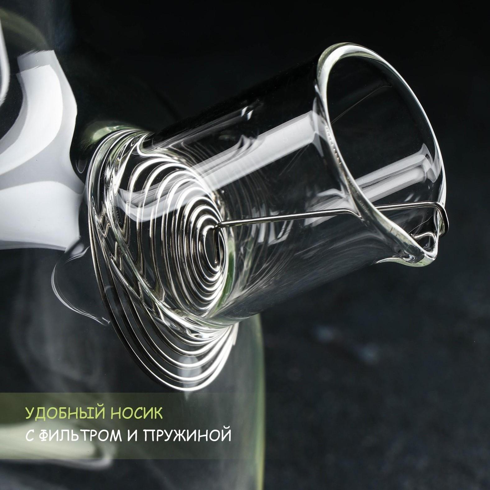 Чайник стеклянный заварочный с бамбуковой крышкой и металлическим фильтром Magistro «Эко», 1 л