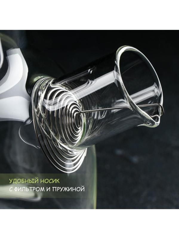 Чайник стеклянный заварочный с бамбуковой крышкой и металлическим фильтром Magistro «Эко», 1 л