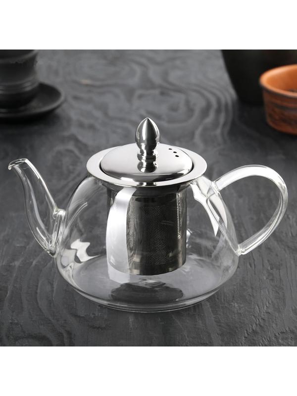 Чайник стеклянный заварочный с металлическим ситом «Жак», 700 мл