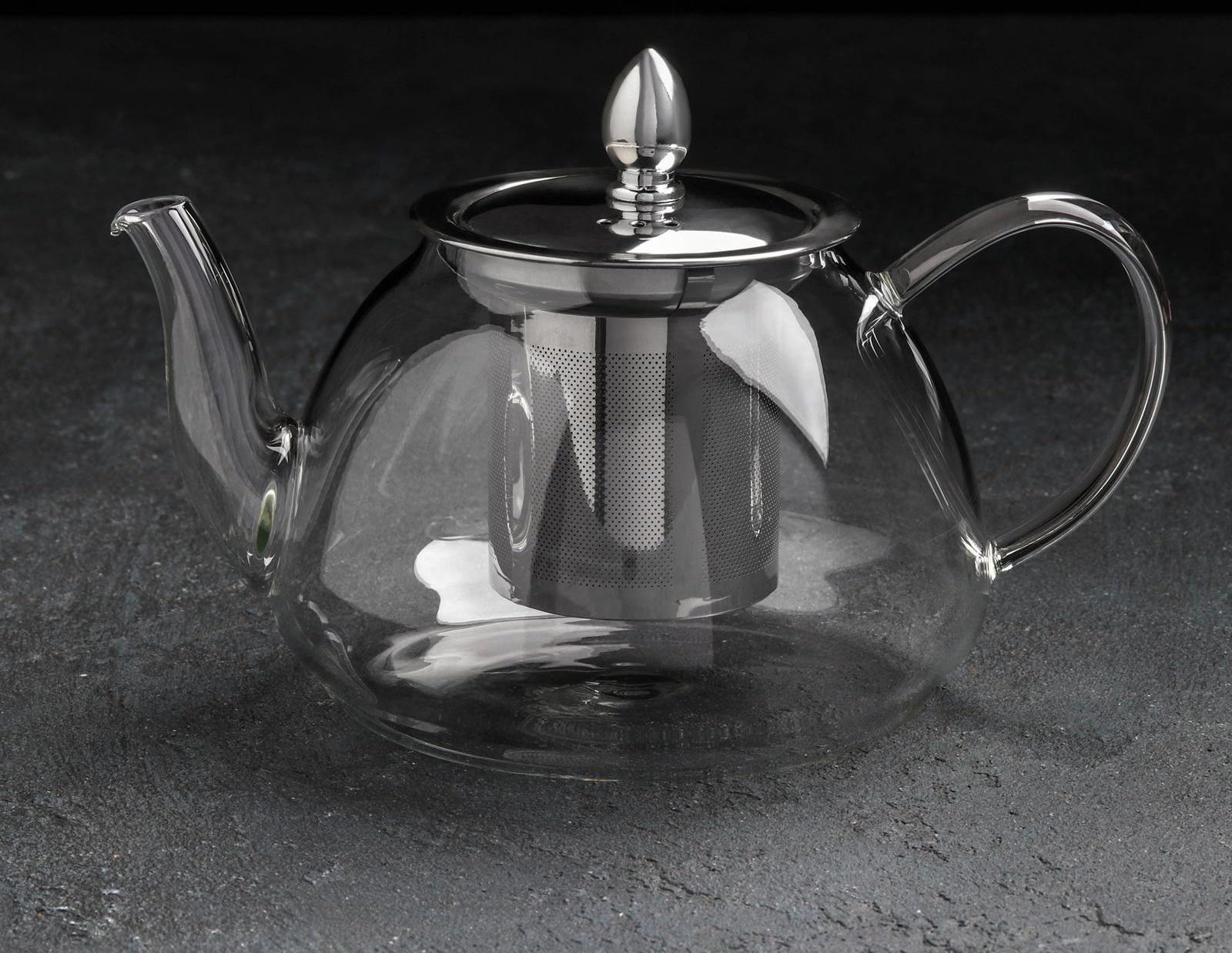 Чайник стеклянный заварочный с металлическим ситом «Жак», 900 мл