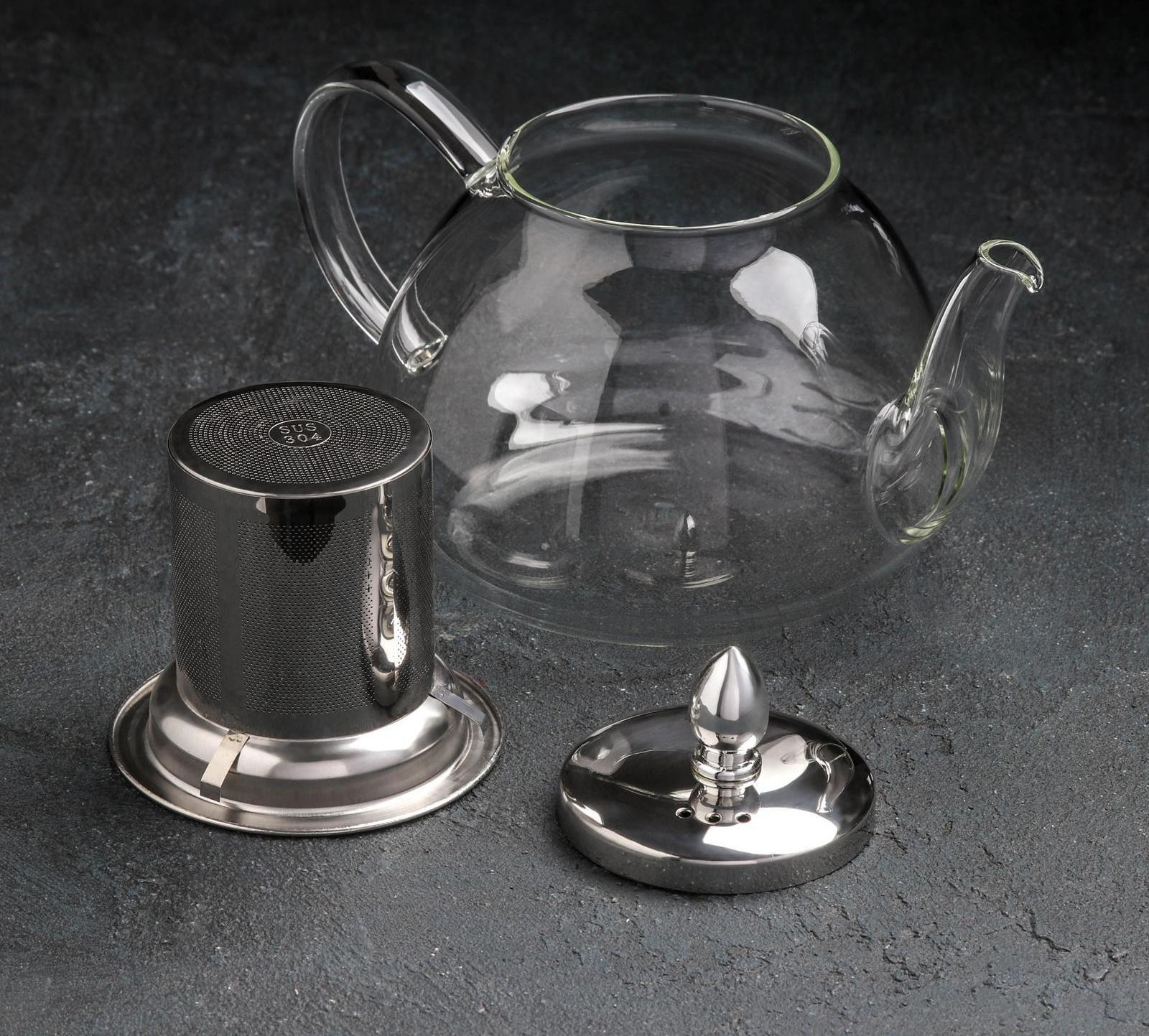 Чайник стеклянный заварочный с металлическим ситом «Жак», 900 мл