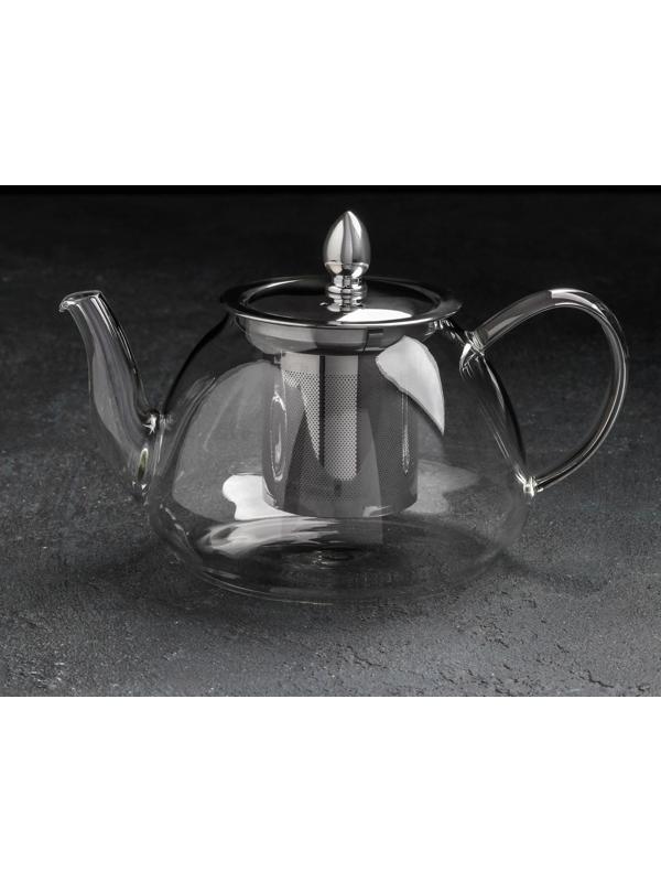 Чайник стеклянный заварочный с металлическим ситом «Жак», 900 мл