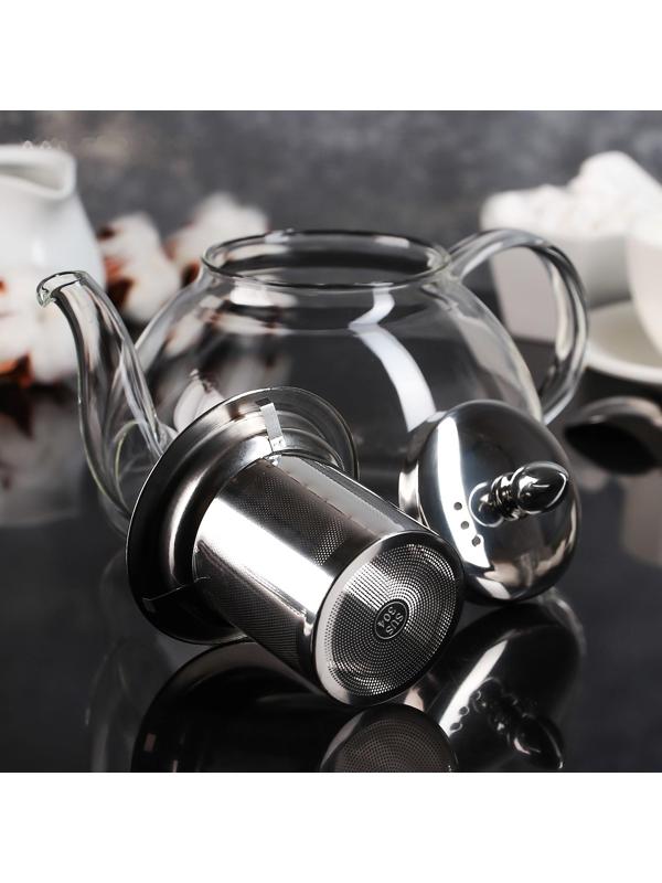 Чайник стеклянный заварочный с металлическим ситом «Жак», 900 мл