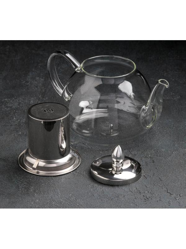 Чайник стеклянный заварочный с металлическим ситом «Жак», 900 мл