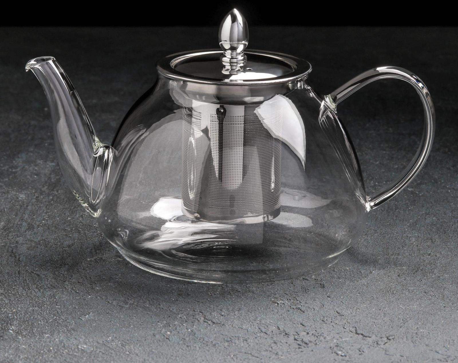 Чайник стеклянный заварочный с металлическим ситом «Жак», 1,3 л