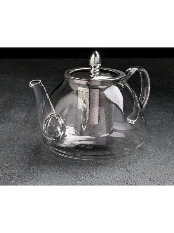 Чайник стеклянный заварочный с металлическим ситом «Жак», 1,3 л