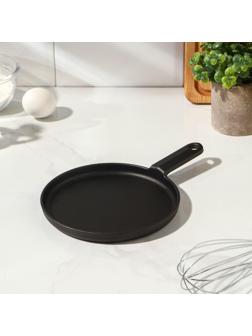 Сковорода блинная чугунная «Круг», d=18 см, чугунная ручка