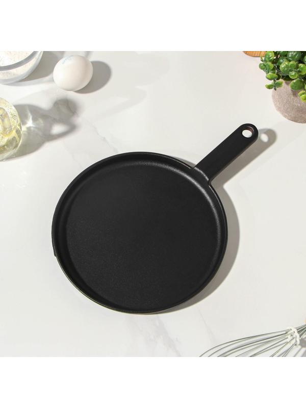 Сковорода блинная чугунная «Круг», d=20 см, чугунная ручка