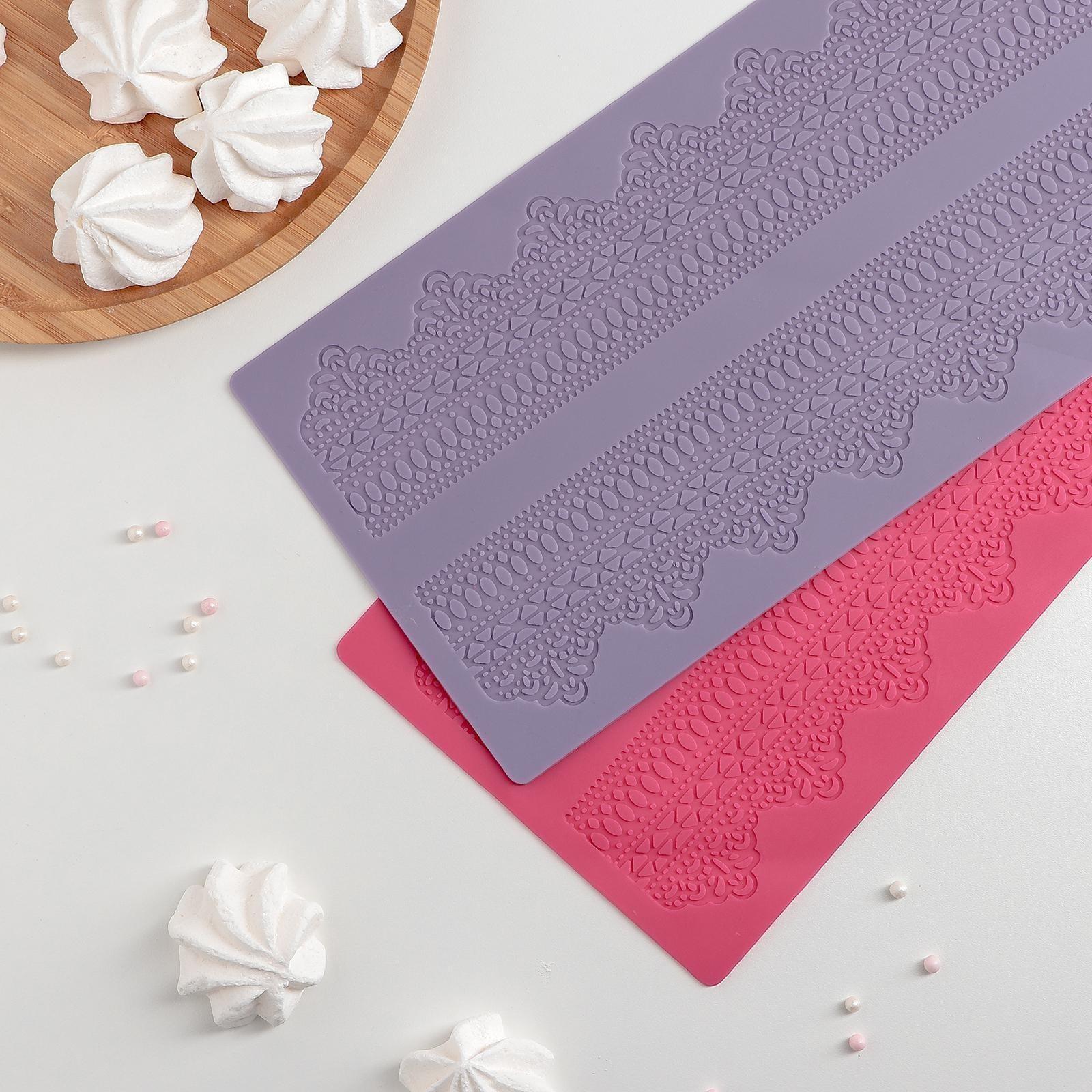 Силиконовый коврик для айсинга Доляна «Кружево», 38,7×16,5 см, цвет МИКС