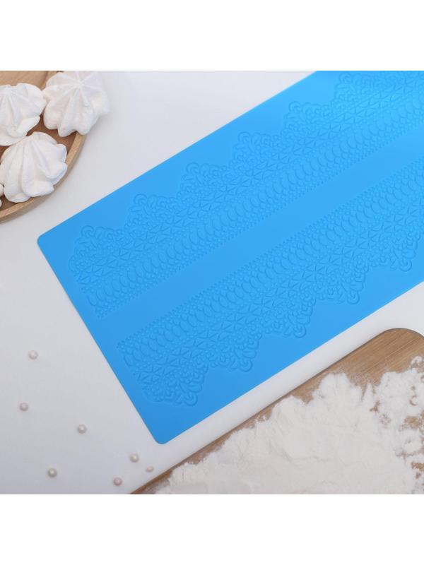 Силиконовый коврик для айсинга Доляна «Кружево», 38,7×16,5 см, цвет МИКС