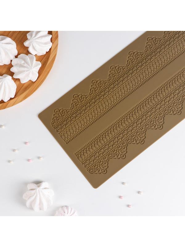 Силиконовый коврик для айсинга Доляна «Кружево», 38,7×16,5 см, цвет МИКС