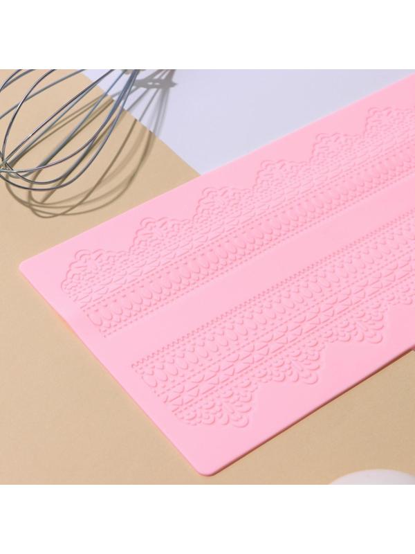 Силиконовый коврик для айсинга Доляна «Кружево», 38,7×16,5 см, цвет МИКС