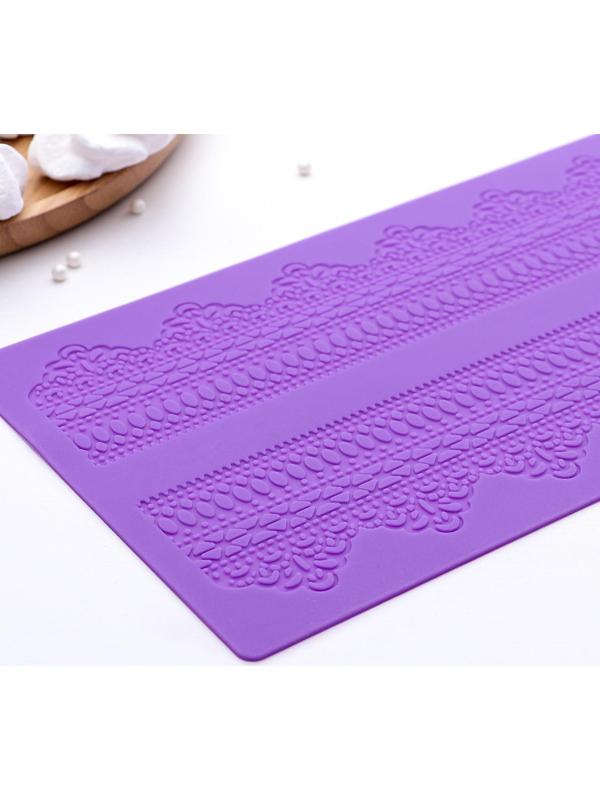 Силиконовый коврик для айсинга Доляна «Кружево», 38,7×16,5 см, цвет МИКС