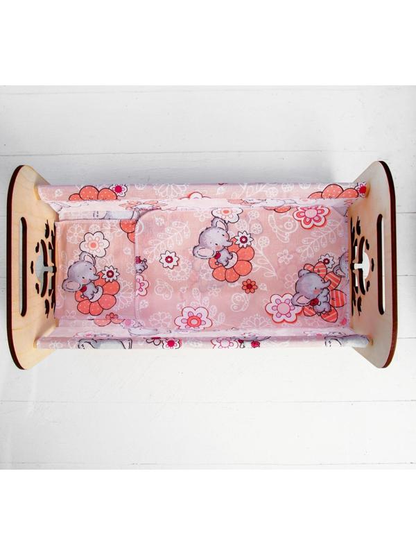 Кроватка деревянная для кукол «Катюша», 44 × 24 × 24 см, с постельным бельём