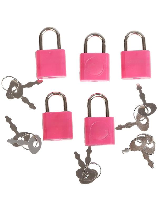 Замочек с ключиком для шкатулки металл, пластик набор 5 шт С286  3,1х1,9 см