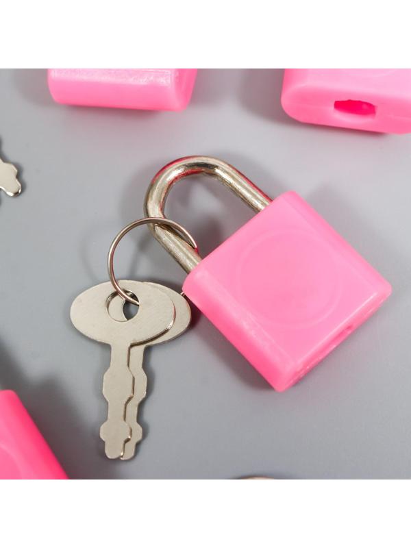 Замочек с ключиком для шкатулки металл, пластик набор 5 шт С286  3,1х1,9 см