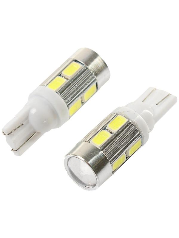 Автолампа светодиодная Cartage, T10 W5W, 12 В, 10 SMD-5630, набор 2 шт