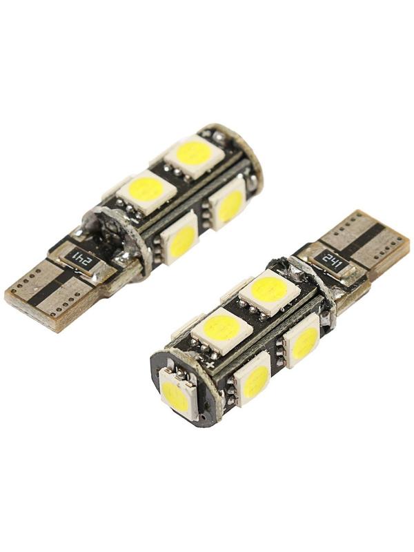 Автолампа светодиодная Cartage, T10 W5W, 12 В, 9 SMD-5050, 2 шт, свет белый