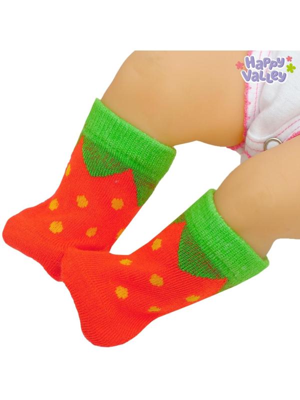 Одежда для пупса «Клубничка»: повязка и носочки