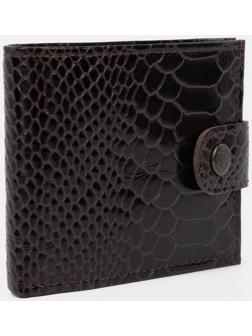 Портмоне на кнопке, для купюр, для карт, для монет, цвет коричневый