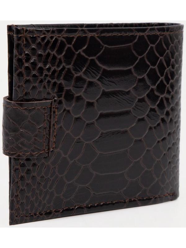 Портмоне на кнопке, для купюр, для карт, для монет, цвет коричневый