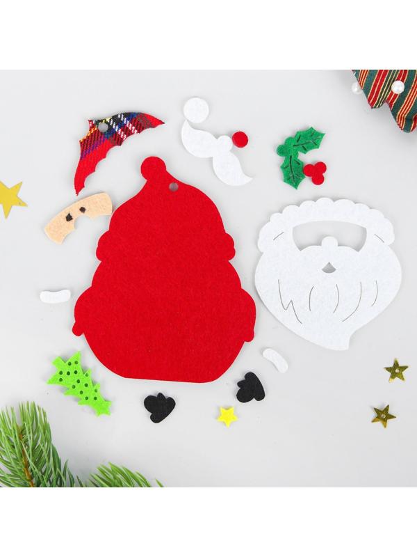 Набор для творчества - создай ёлочное украшение из фетра «Дед мороз с ёлочкой»