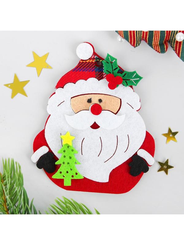 Набор для творчества - создай ёлочное украшение из фетра «Дед мороз с ёлочкой»