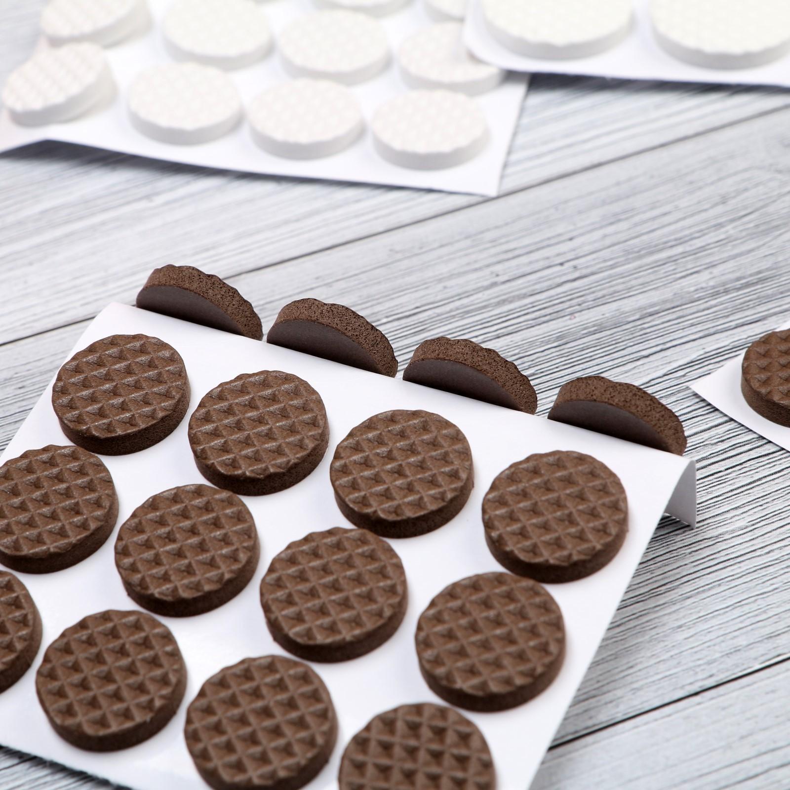 Накладка мебельная круглая ТУНДРА, d=18 мм, 32 шт., полимерная, цвет коричневый