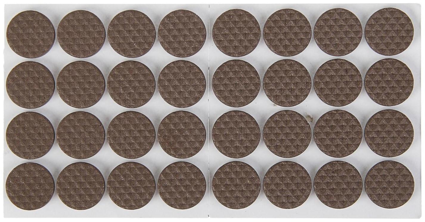 Накладка мебельная круглая ТУНДРА, d=18 мм, 32 шт., полимерная, цвет коричневый