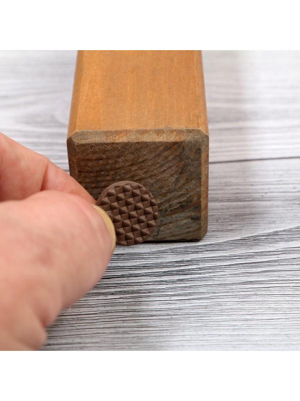 Накладка мебельная круглая ТУНДРА, d=18 мм, 32 шт., полимерная, цвет коричневый