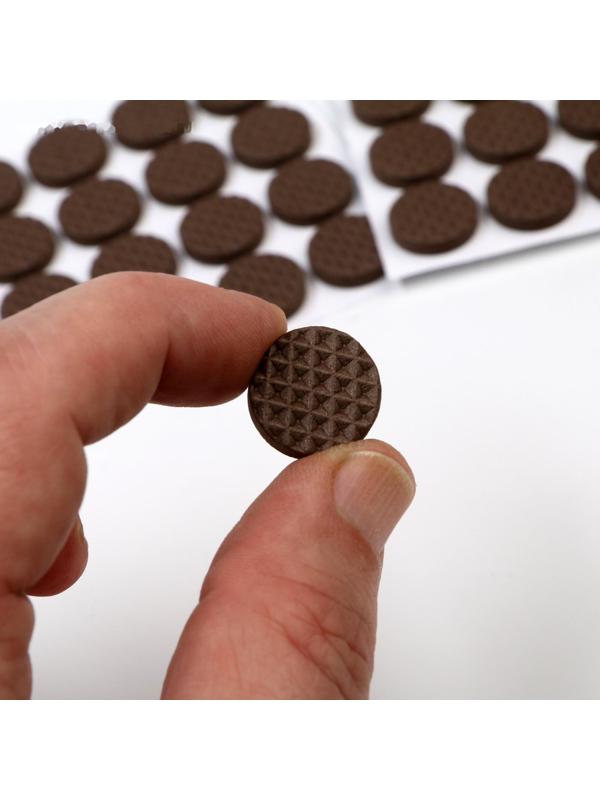 Накладка мебельная круглая ТУНДРА, d=18 мм, 32 шт., полимерная, цвет коричневый