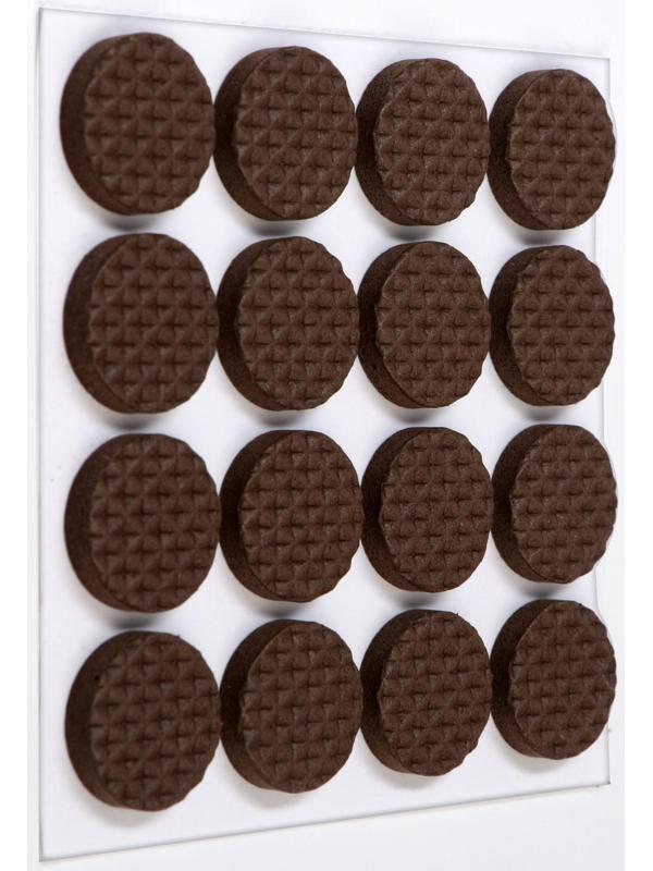 Накладка мебельная круглая ТУНДРА, d=18 мм, 32 шт., полимерная, цвет коричневый