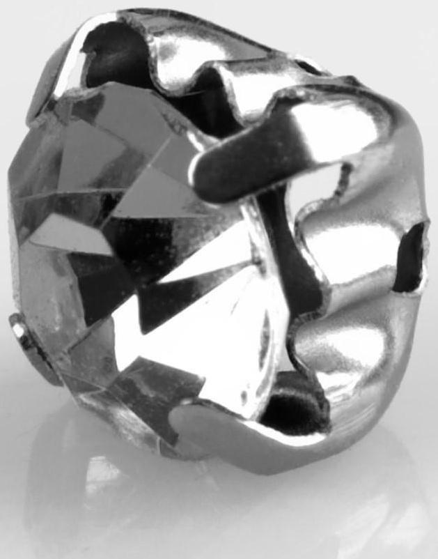 Стразы пришивные «Круг», в оправе, d = 6 мм, 100 шт, цвет белый