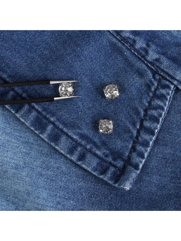 Стразы пришивные «Круг», в оправе, d = 6 мм, 100 шт, цвет белый