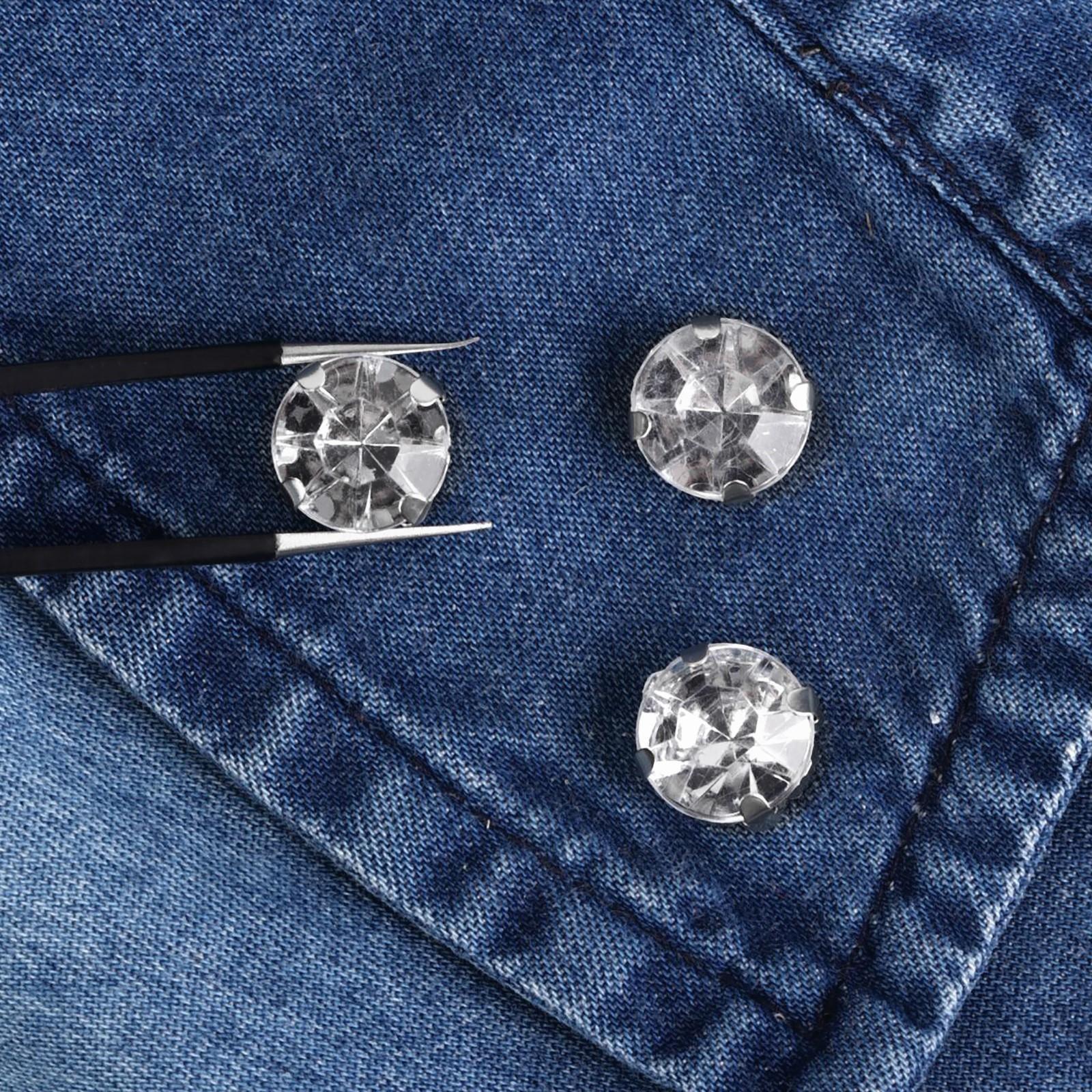 Стразы пришивные «Круг», в оправе, d = 10 мм, 20 шт, цвет белый